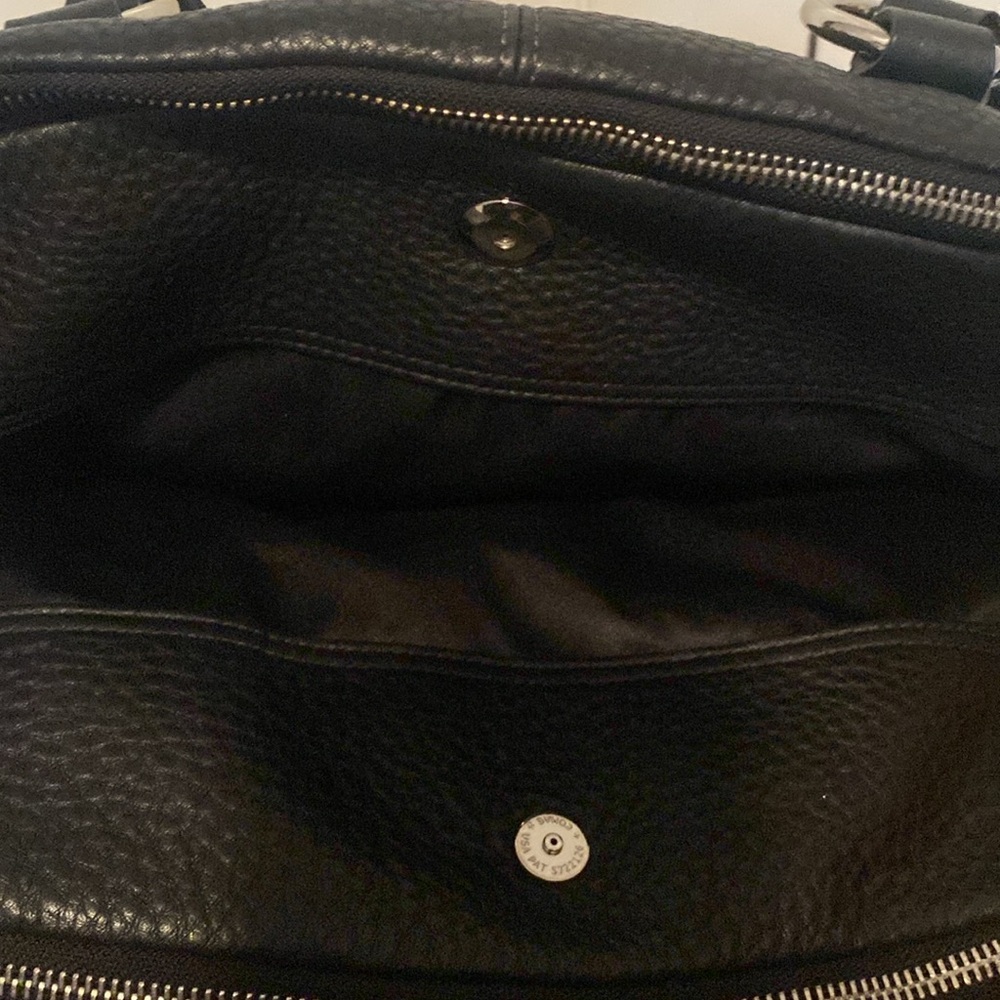 COACH🖤Penelope Black🖤Pebbled Leather Three Compartment Satchel/Like New - Picture 10 of 16